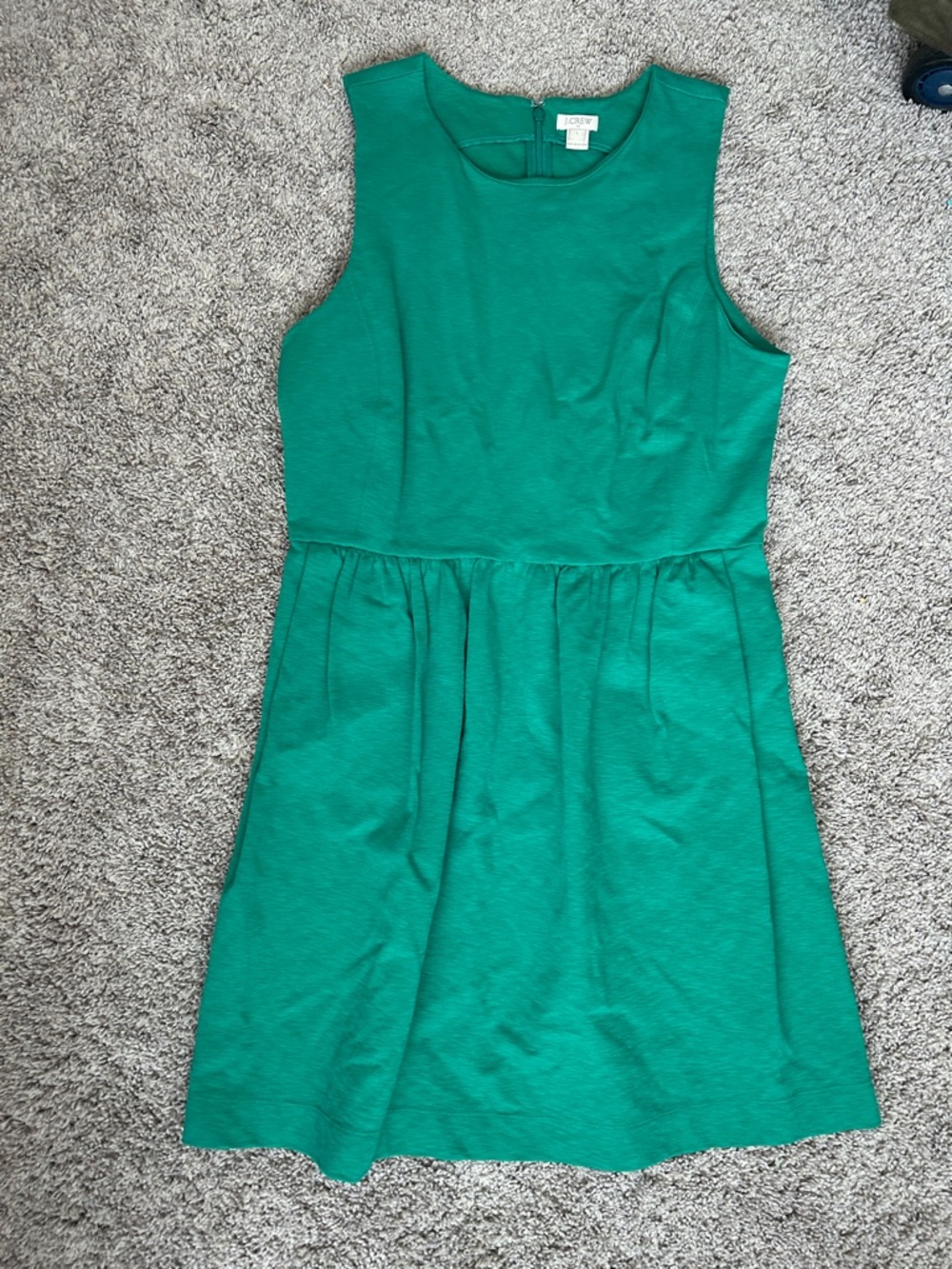 J. Crew Sleeveless Teal Green Fit-and-Flare Dress